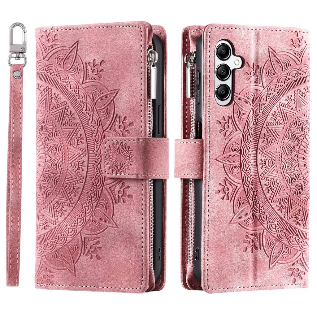 For Samsung Galaxy A32 A22 A12 A21S A71 A51 A31 A20E A50 A70 A40 A20 Wallet case with Zipper Credit Card Holder & Shoulder Strap
