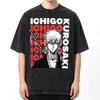 Hot Sale BLEACH Kurosaki Ichigo Manga Print T Shirt Y2K Unisex Gothic Hip Hop T-shirt Vintage Graphic Casual Oversized T Shirt