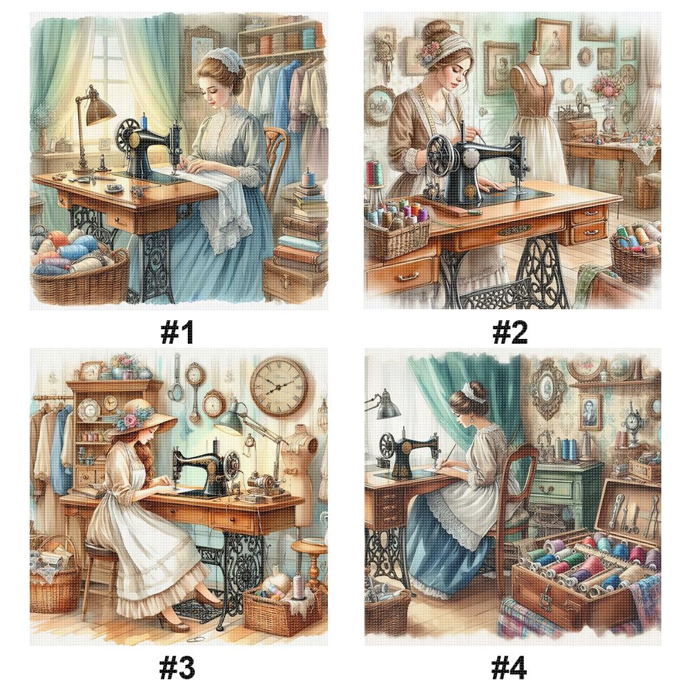 Full Embroidery Eco-cotton Thread 11CT Printed Sewing Woman Cross Stitch Kit Art