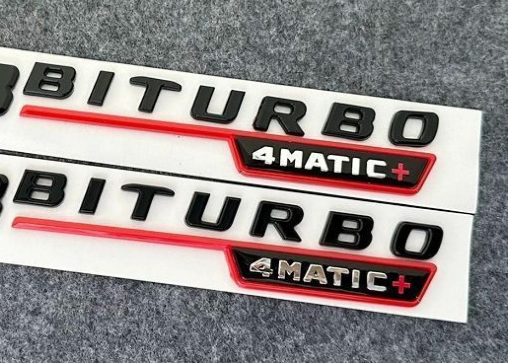LWC1 For Mercedes Car Fender Side Emblem V8 Biturbo 4matic Logo C63S W205 E63S W213 S63 W222 GLC63S X253 GLE63S W167 AMG Accessories