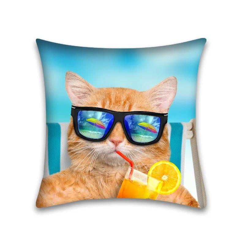 Colorful Cat Animal Decorative Pillowcase Living Room Office Ornaments Home Pillowcase