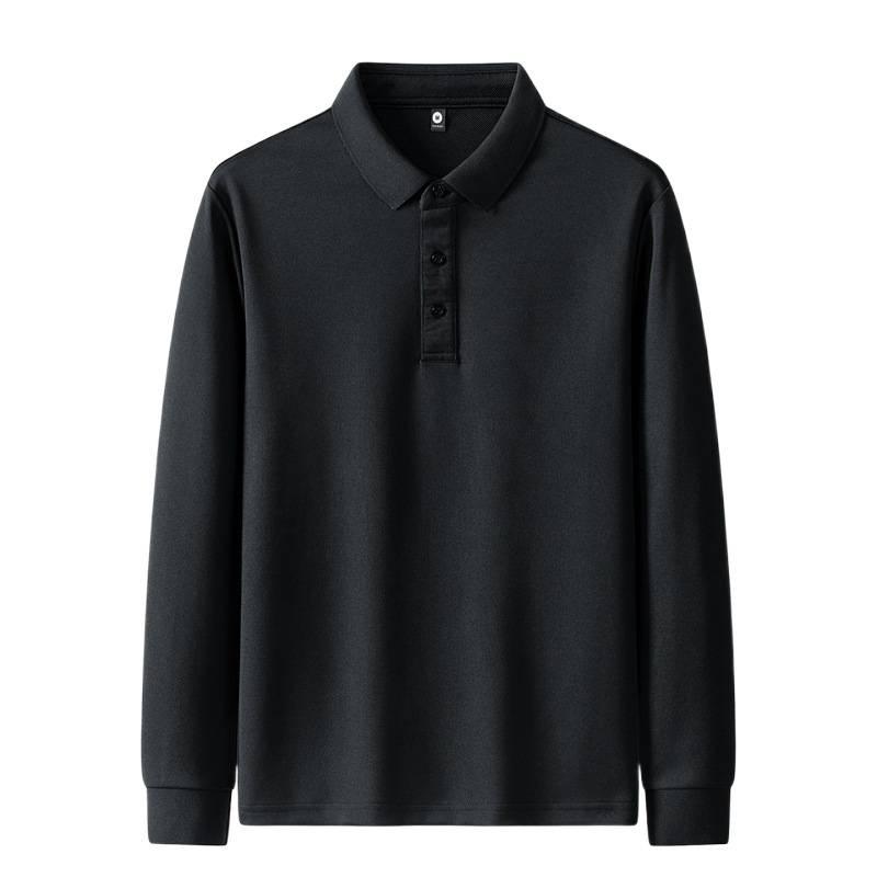 Men's Long Sleeve Polo Shirts Button Casual Work Pullover Shirts Moisture Wicking Lightweight Golf Shirts Regular-Fit Collared Tee Shirt for Men