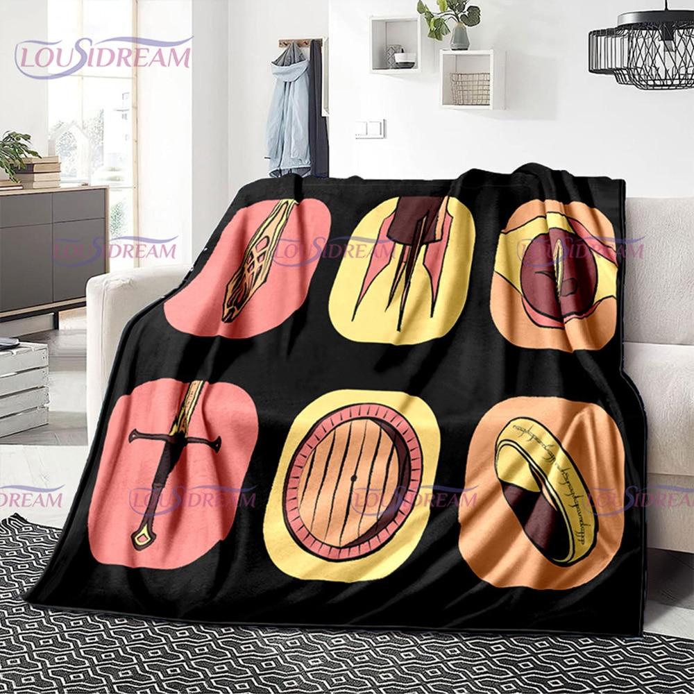 

Класичний фільм L-Lord of the R-Rings Pattern Фланелева ковдра для офісу Теплий і зручний диван Дорожня ковдра 100cm x 150cm