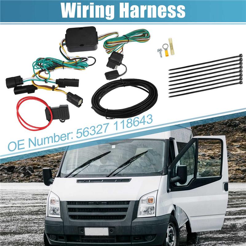 ABLZ-4 Way Trailer Wiring Harness Connector Plug Spare Parts Accessories 56327 118643 For Ford Transit-150/250/350 2015-