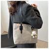 Simple Solid Color Tote Bag Women Large Capacity Faux Leather Shoulder Handbag Urban Commuter Bucket Purse