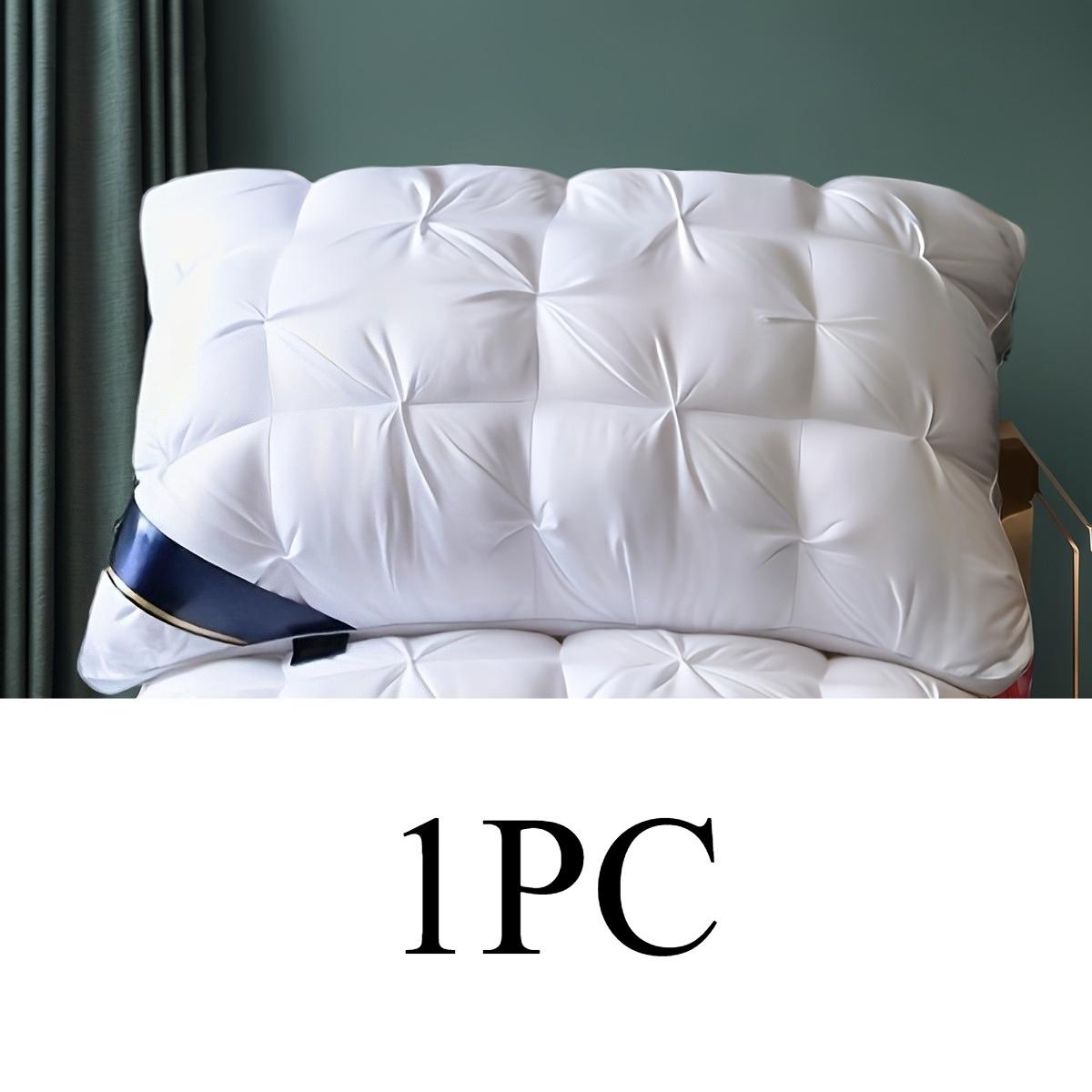

1/2PC Luxury 5-Star Hotel Pillow Deep Sleep Ergonomic Support - High-Density Polyester Memory Foam Pillow White Satin All-Season