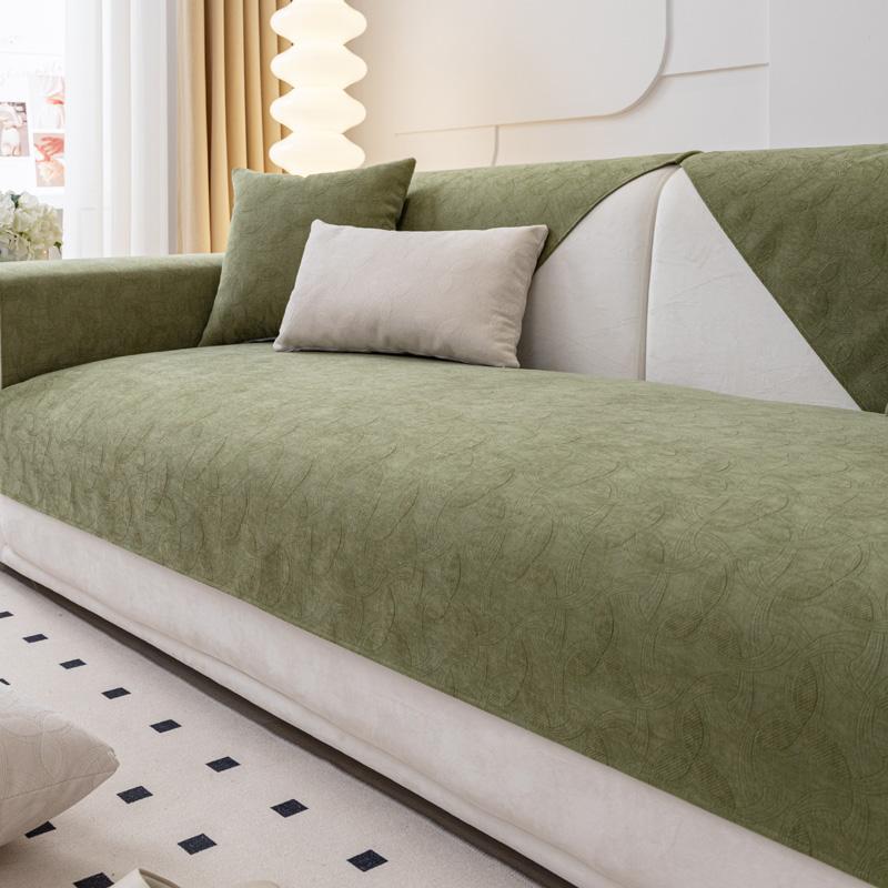 

Противоскользящие чехлы для диванов Four Seasons из синели, детские коврики для домашних животных, диваны, полотенца, угловой чехол для дивана, защитный чехол для дивана для гостиной 70x70cm зелёный