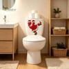Creative Toilet Seat Clings Christmas Sticker, Funny Santa Claus Decal, Waterproof Home Decorations PVC Holiday Bathroom Wall Decor for Party