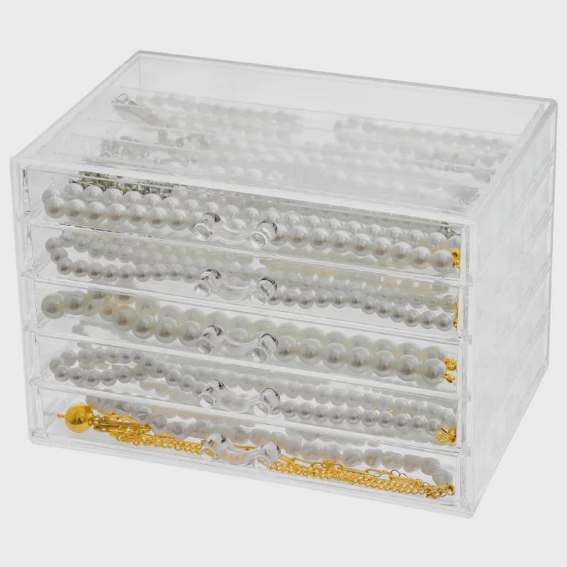 Cutie de depozitare pentru colier de perle și brățară cu lanț de șarpe - afișaj spațios pentru bijuterii