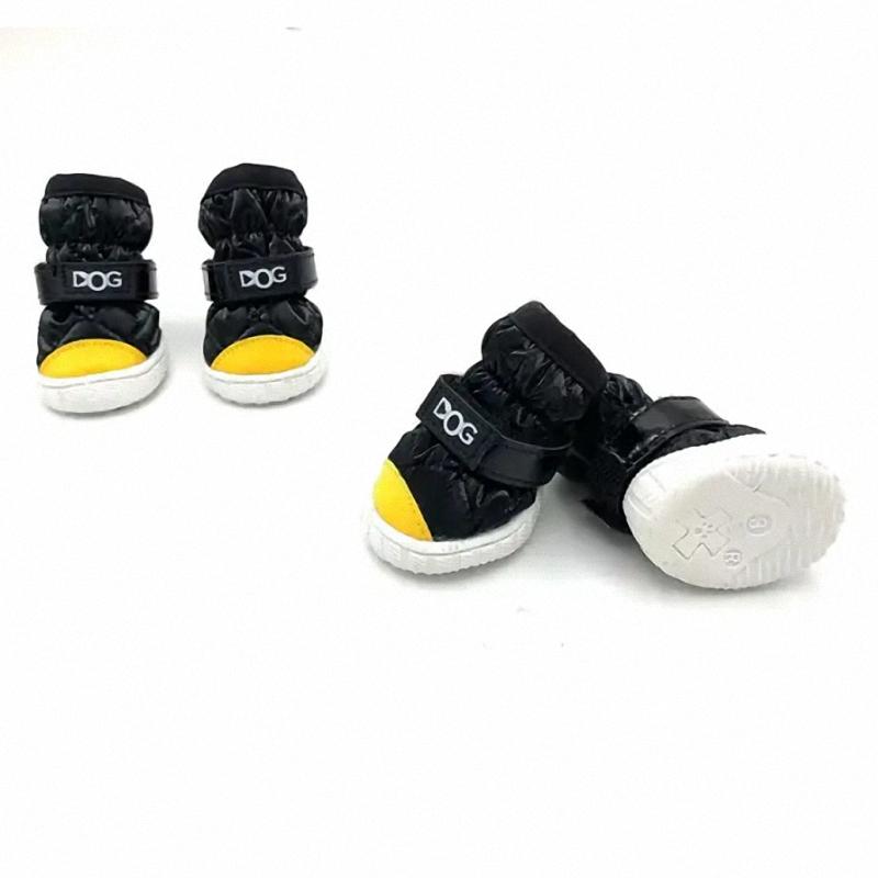 4 Pcs/Set Waterproof Winter Dog Shoes For Small Dogs Warm Fleece Puppy Pet Shoes Dog Snow Boots Chihuahua Yorkie Teddy Shoes