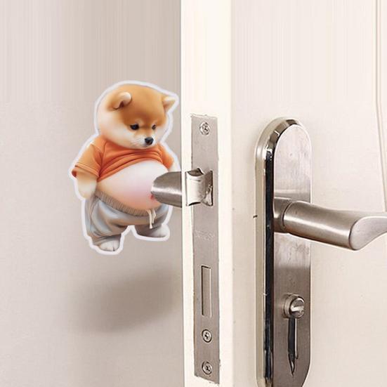 Yousheng 30Pcs 3D Elastic Belly Dog Sticker Anxiety Stress Relief Cartoon Dog Decal with Fat Tummy Pinch Belly Puppy Toy DIY Self-adhesive Animal