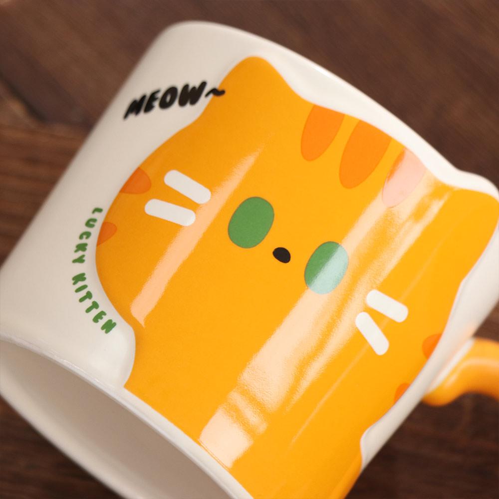 Süßes Design Katze Kaffeetasse Kreativer Stil Milchbecher Trinkbecher Dekorative Nutzung