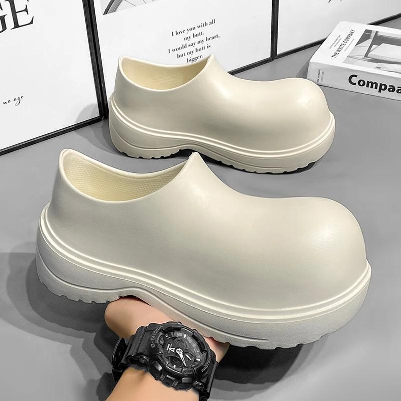 EVA New Slip-on Chef Shoes Men and Women General Casual Big Head Shoes Lightweight Thick Soles All Wear Rain Sandals for Hombre