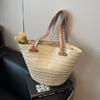 Woven straw bag women's large-capacity new spring and summer leisure shoulder vegetable basket holiday wind beach bag