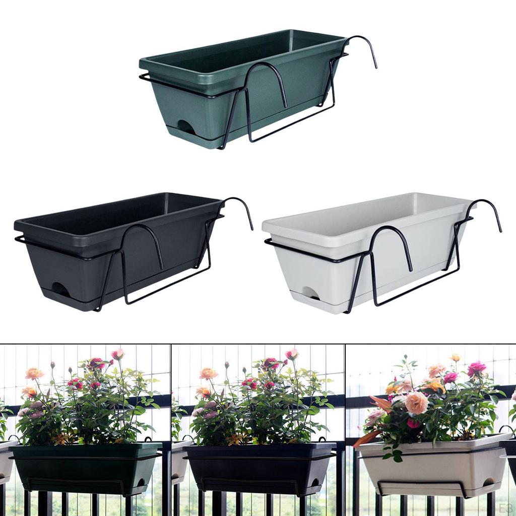 Balcony Railing Planter Flowerpot Flower Plant Pot,Rail Window Box Basket for