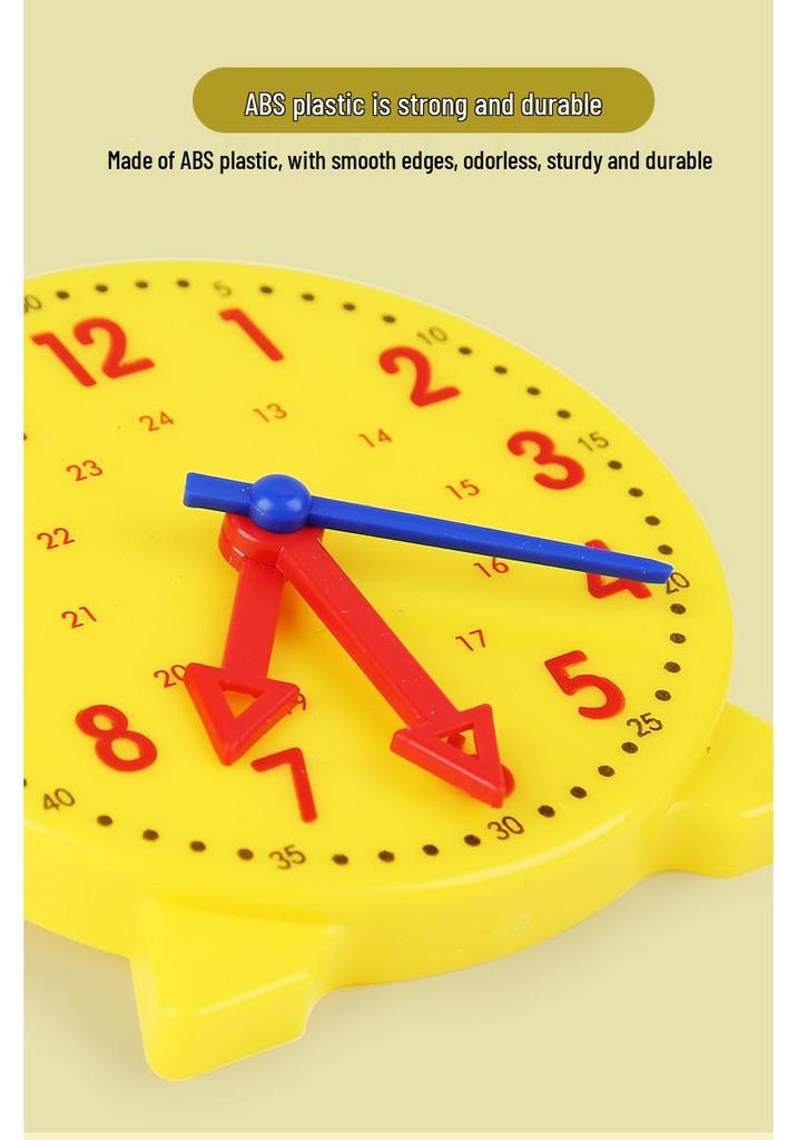 Wooden Educational Clock for Early Education – Teaching Tools for Primary School & Cognitive Time Learning