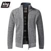 Autumn Winter Causal New Men's Jacket Slim Fit Stand Collar Zipper Jacket Men Solid Cotton Thick Warm  Sweater