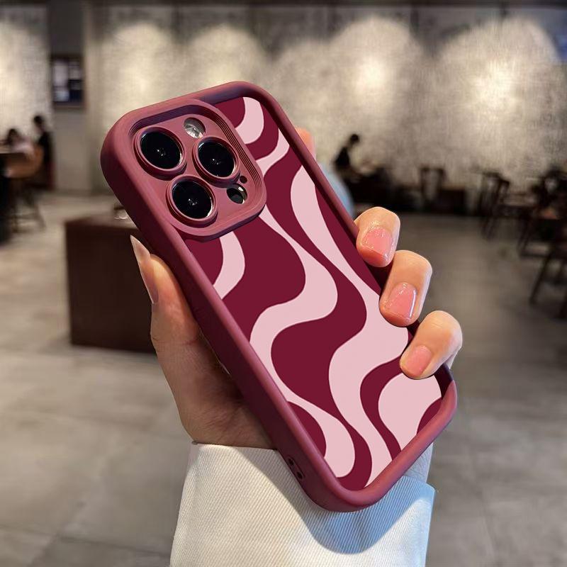 Fashionable Red Lines Soft Phone Case For 16 Pro Max Case 17 13 15 16 11 14 12 Pro Max XR 7 8 Plus Simple Cover