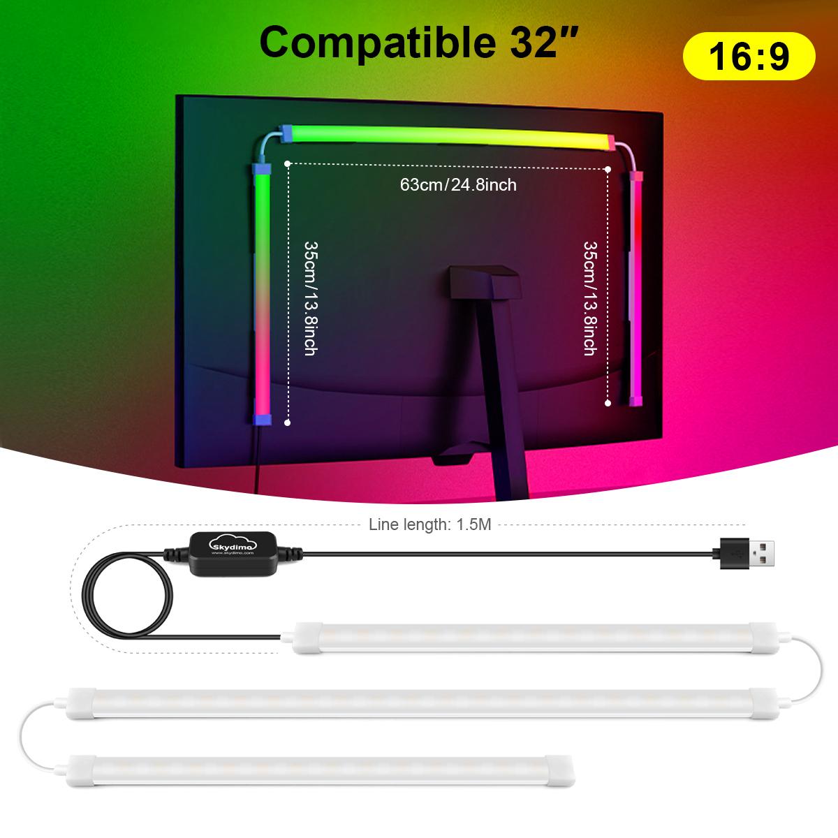 

Смарт-компьютерный монитор синхронизация Ambient USB светодиодная лента RGBIC ПК дисплей экран подсветка игровой декор поддержка системы Window/OS 32 inch monitor