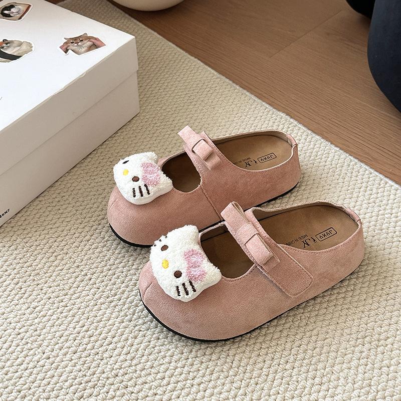 SSBL Cute cartoon women wear height increase Mary Jane bag head half slippers 35 3685₽