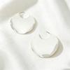 European and American Style Exaggerated Metal Smooth Surface Large Round Stud Earrings Geometric Round Glossy Trend Earrings