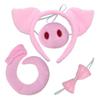 Schwein - Rosa Schwein Kostüm Zubehör Set, Haarreif, Fliege, S