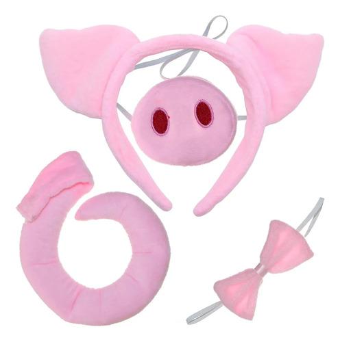 Pig - Pink Pig Costume Accessory Set, Headband, Bow Tie, S