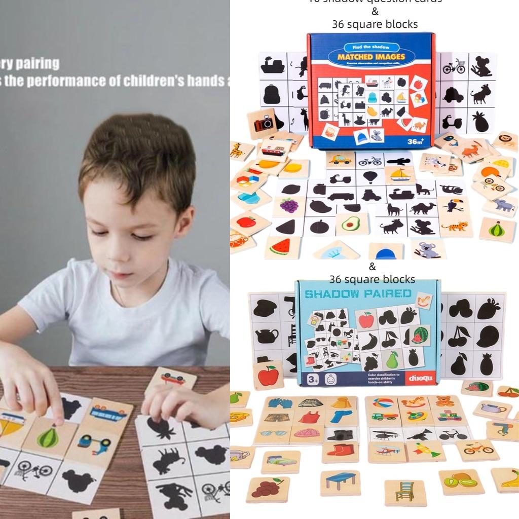 Wooden Animal And Fruit Matching Game For Early Learning And Cognitive Development