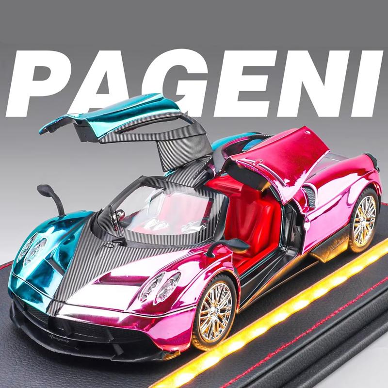 Modellino Auto Sportiva Pagani Huayra Dinastia 1/24 in Lega Galvanizzata Metallo Pressofuso Veicoli da Corsa Modello Suono Luci Regali per Bambini