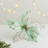 2Pcs/set Glitter Artificial Christmas Flowers Simulation Xmas Tree Ornaments  Christmas