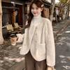 Women's Winter Faux Mink Fur Coat Cotton Padded Thickened Korean Style Double Breasted Overcoat