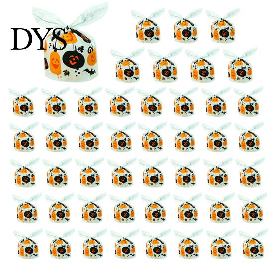 Halloween Candy Bags 48 Pcs Bags, Kids Trick or Treat Goodie Cute Rabbit Food Grade for Nougat Ear Small Plastic Gift Cookie, Snack, Treat,