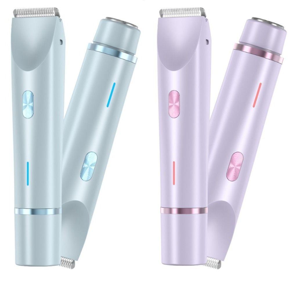 

Waterproof Bikini Trimmer Double Head Hair Remover Mustache Shavers Face Leg Armpit Bikini 1pc рожевий