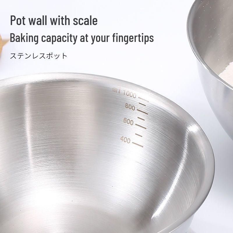 Nerezová víceúčelová sada misek v korejském stylu: Ovoce, Salát, Svačiny, Zelenina, Šlehač vajec, Ramen - Zlatá úprava.