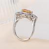 Natural Citrine Ring with 925 Sterling Silver for Women November Birthstone Yellow Gemstone Fine Jewelry Wedding Luxury Gift