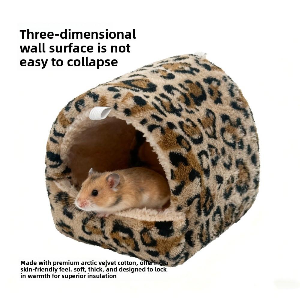 Catoon Pattern Hanging Hamster Hammock Comfortable Plush Hamster House Hamster Hanging Cage  Winter
