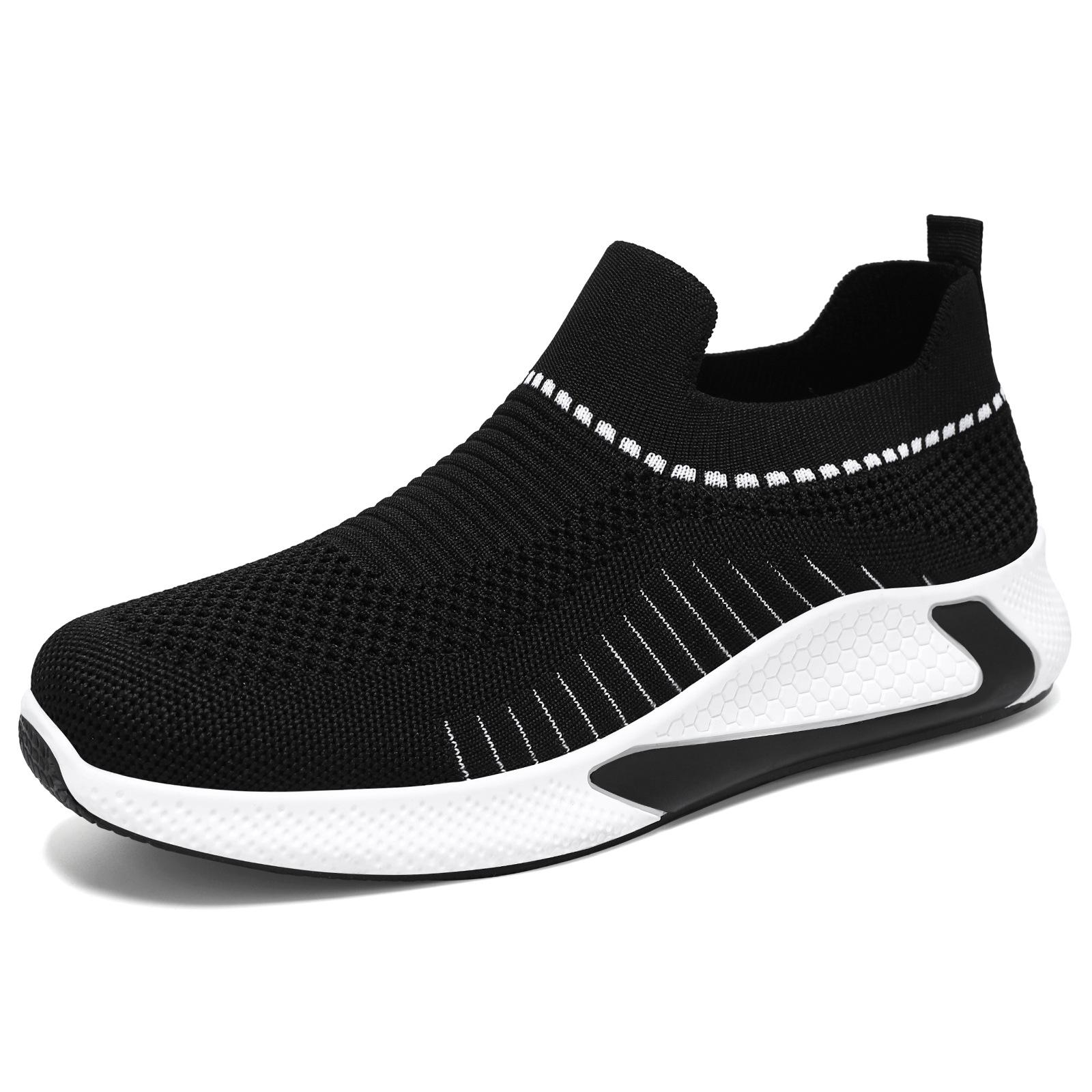 

Spring Summer Fashion Men Mesh Breathable Comfortable Slip on Platform Wedges Non-slip Flats Sneakers Women Plus Size 39-44 39 черный белый