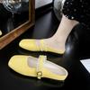 2025 Baotou Lace Slippers Summer Women's Outer Wear Single Shoes New French Flat Bottom Gentle Outer Wear Mary Jane Shoes