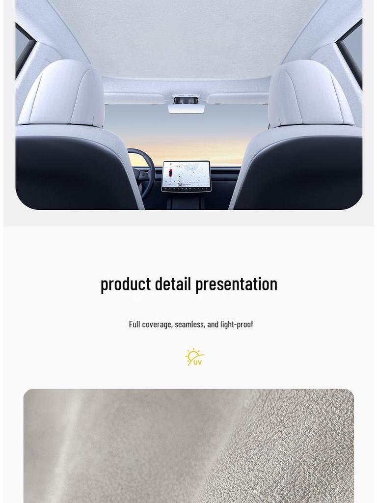 IM L6/L7/LS6 Suede Velvet Electrostatic Car Sunroof Full Coverage Sunshade Curtain