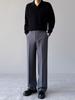 Men's Trendy Spring Loose-Fit Straight Leg Trousers with Half Elastic Waist