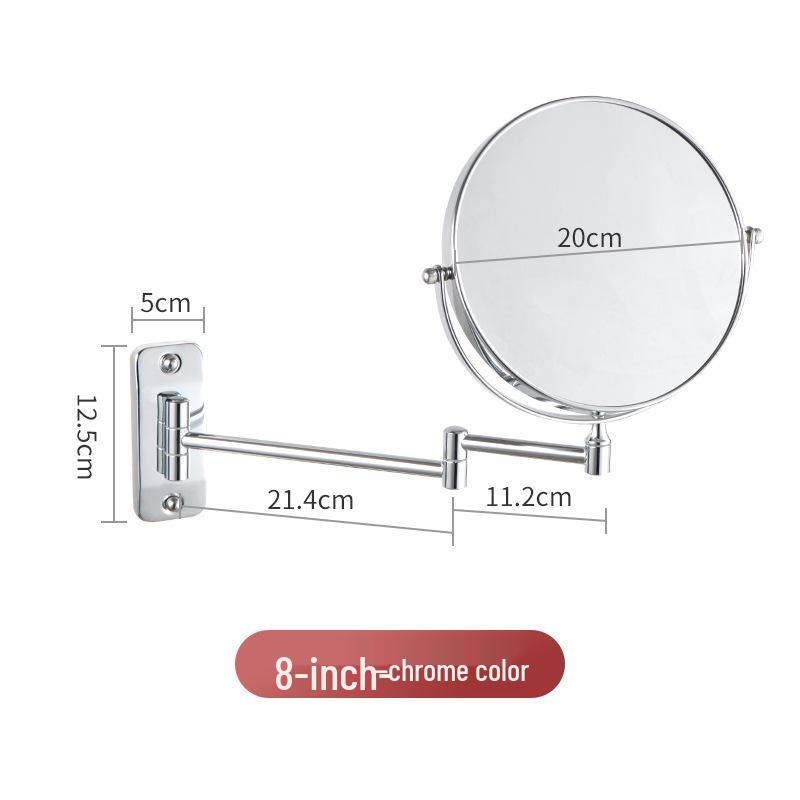 

8-дюймовое двустороннее настенное светодиодное зеркало для макияжа с вращением на 360° и ручным вариантом 3X Magnification