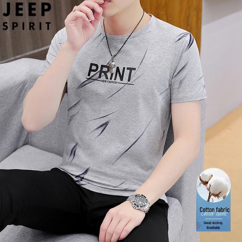 JEEP SPIRIT Men s Short-Sleeve Cotton T-Shirt L