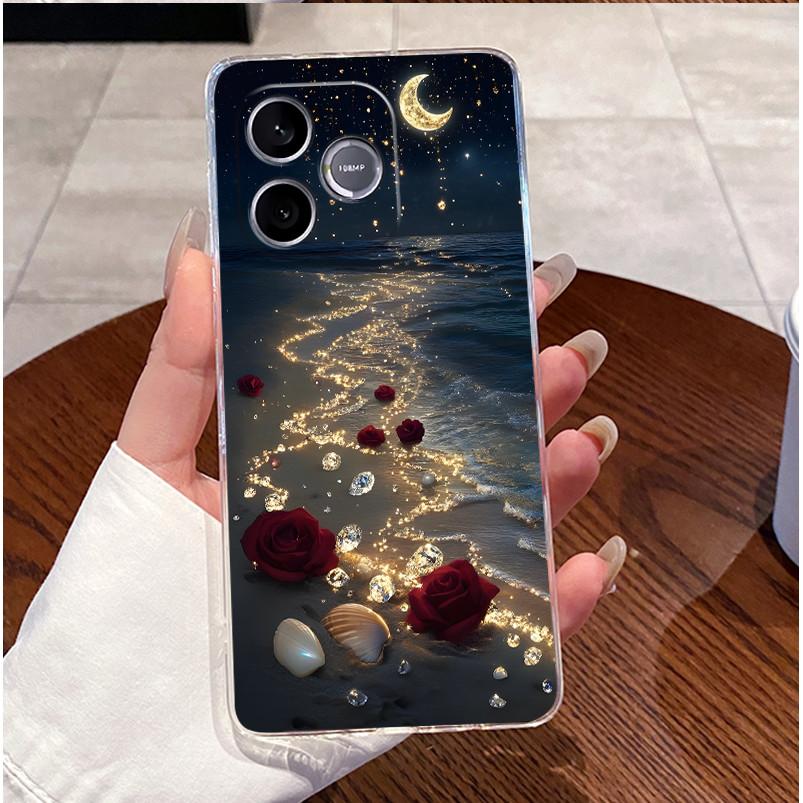 Shockproof Phone Case For Honor 600 Lite 5G/Honor 500 Smart 5G Transparent TPU Soft Casing Fashion Cute White Furry Bear Shell