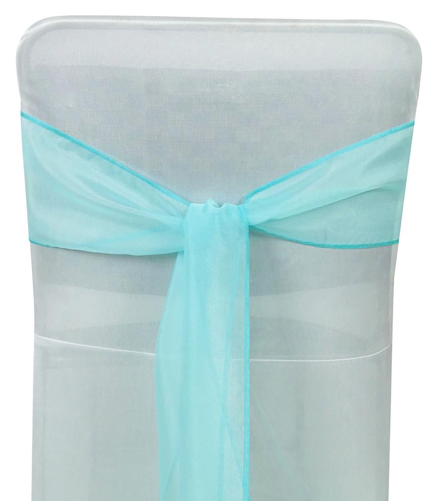 Darling Souvenir Pack Of 25 Organza Chair Sashes Bow Sash For Wedding & Events Supplies Party Decoration Chair Cover Sash - Colors