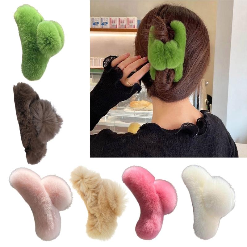 Lovely Hair Claw Clips Cute Hairpin Faux Furs Hair Clip Hair Accessories Fashion Hair Barrette for Women Girls Kids