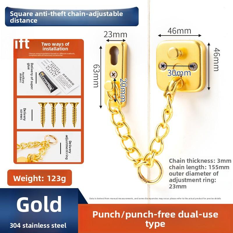 Anti Theft Chain Stainless Steel Door Bolt Entrance Door Lock Buckle Hotel Security Chain Lock Anti Thief Latch
