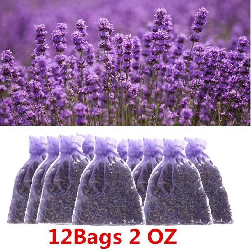 12 Pcs Dried Lavender Sachets Drawers Freshener for Drawers and Closets for Fresh Scents Closet Deodorizer Freshener Dur