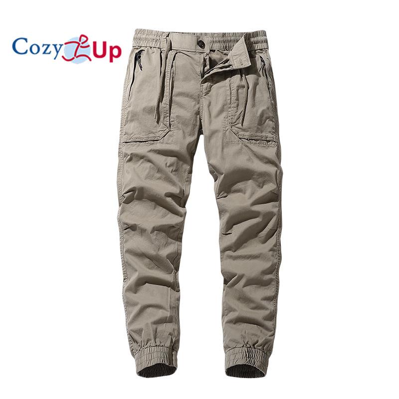 

Cozy Up Workwear Pants for Men s Pure Color Washed Elastic Multi Pocket Elastic Waist Casual Pants 40 зелений