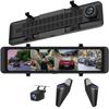 Panoramic Monitoring with 4 Cameras for Coverage and 4K Large IPS Screen Dashcam with Split 360° All-around (front, Side, Rear), Resolution, Wi-Fi,