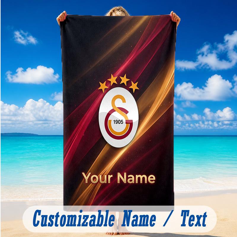 Beach Towel Custom Name Text, Quick Dry Large Towel For Beach HomeGalatasaray FC